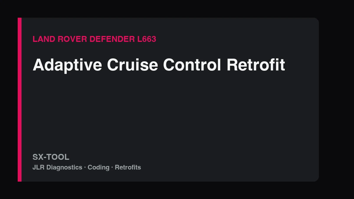 Defender adaptive cruise control retrofit on the L663