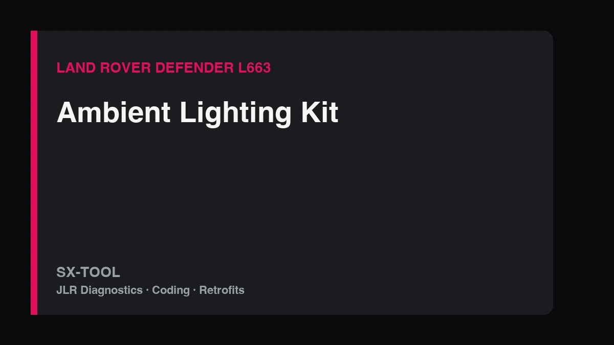 Defender ambient lighting kit installed in an L663 interior