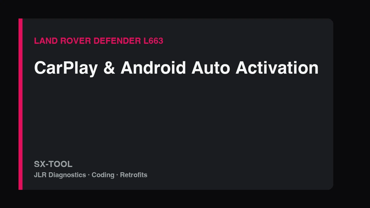 Defender CarPlay activation on the L663 Pivi Pro touchscreen