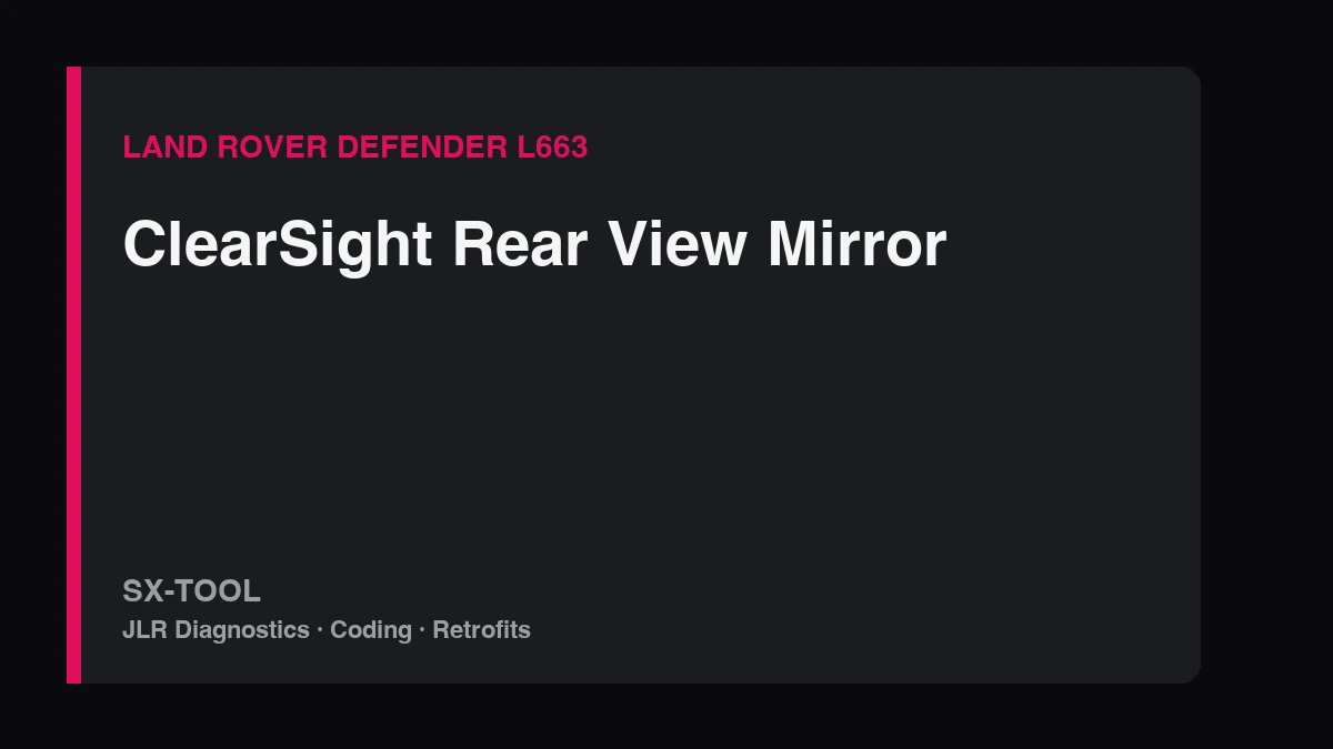 Defender ClearSight rear view mirror retrofit on an L663