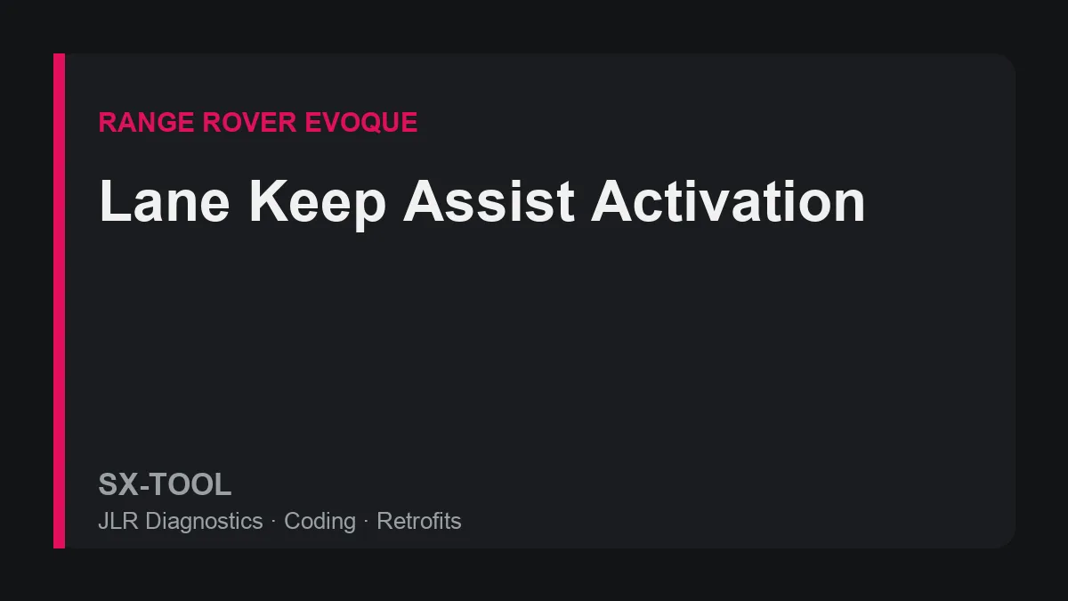 Lane keep assist activation on a Range Rover Evoque L551