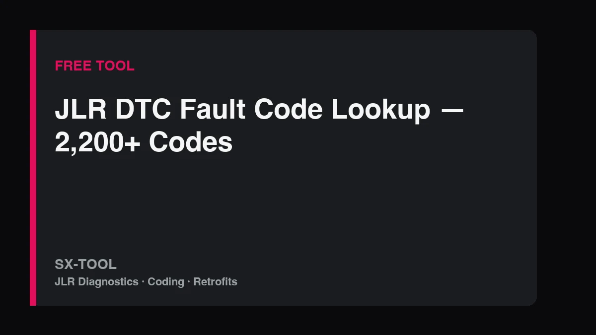 free JLR DTC fault code lookup tool