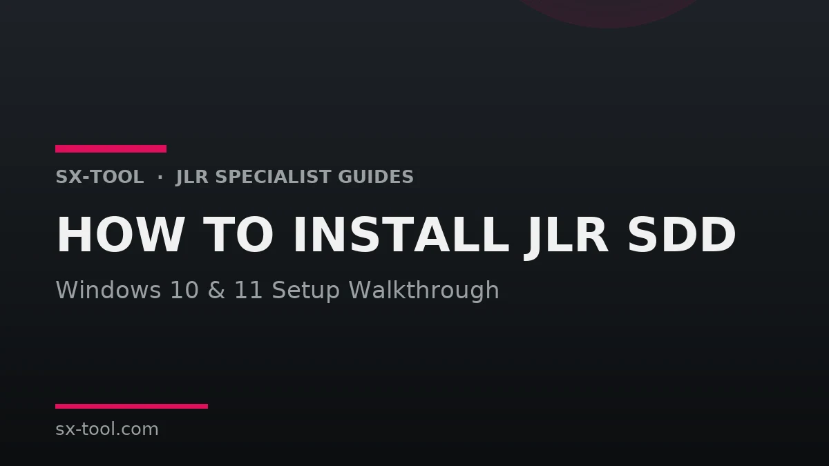 How to install JLR SDD on Windows