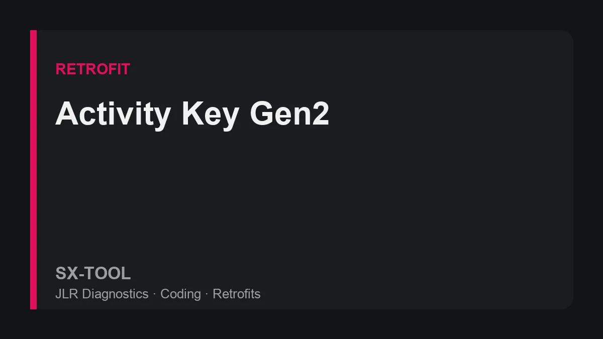 Activity Key Gen2 wearable wristband paired to a Land Rover Defender
