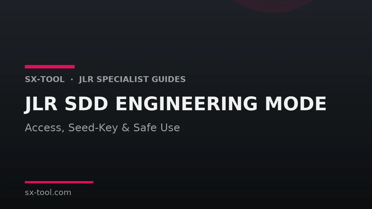 JLR SDD engineering mode access