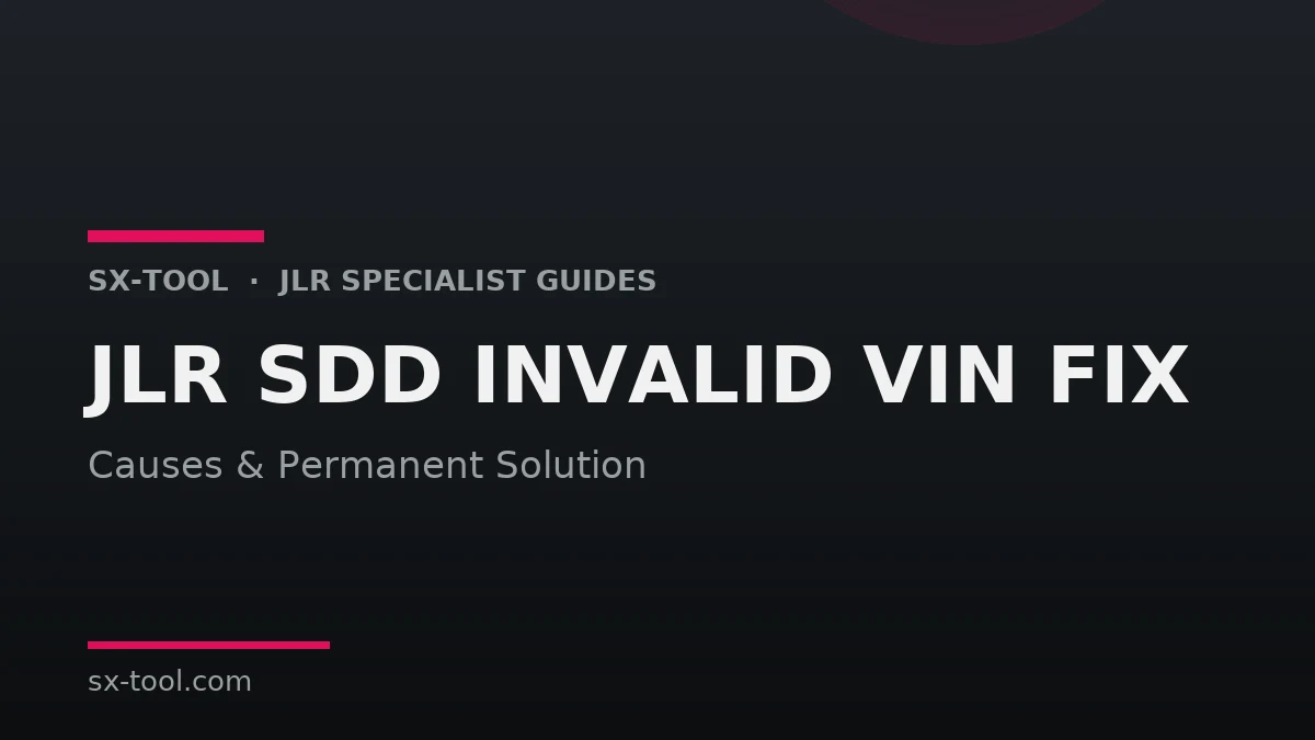 JLR SDD invalid VIN error fix