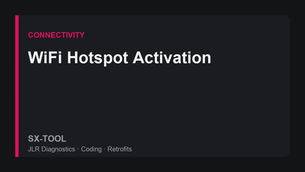 WiFi hotspot activation on a JLR infotainment system