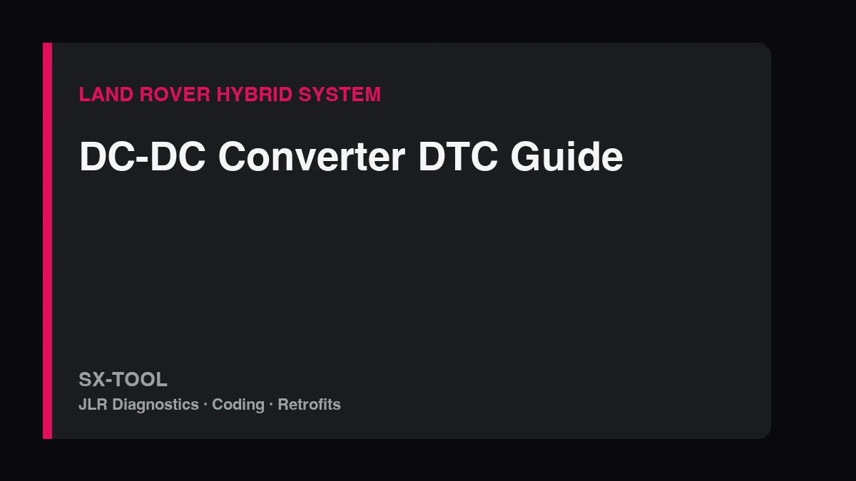 Land Rover DC-DC converter with diagnostic trouble code readout