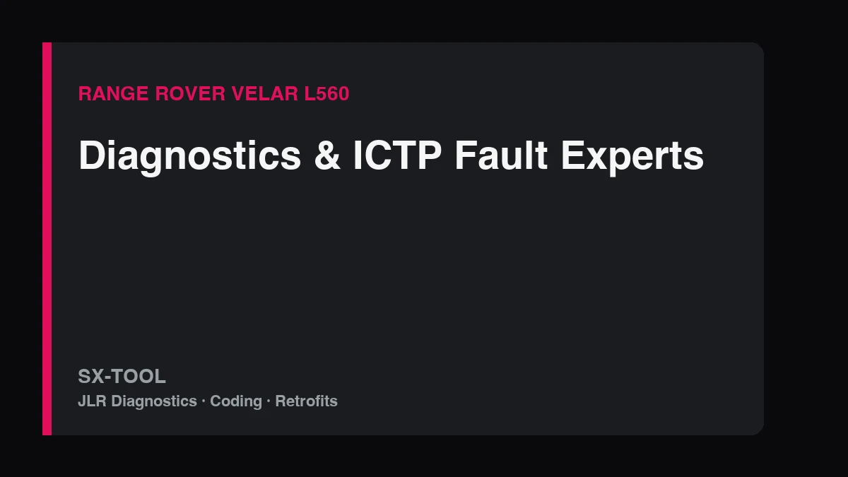 Range Rover Velar diagnostics and ICTP electrical fault experts